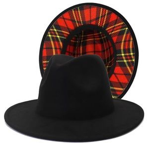 Wide Brim Two Tone Plaid